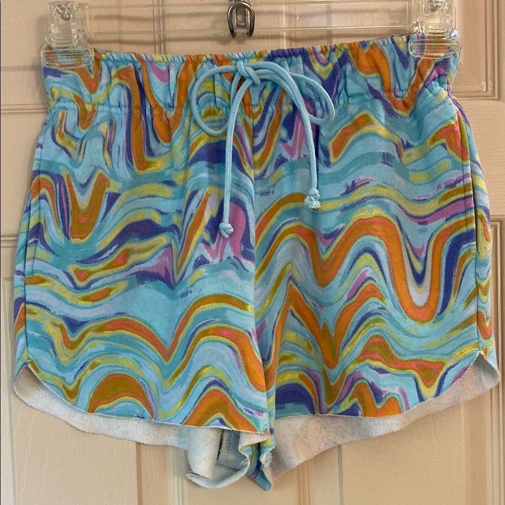 Wild Fable Athletic Shorts Blue and Orange Vibrant Design